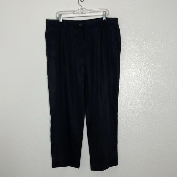 The Reset R Label Slouchy Trouser Pleated Lyocell Black Women's Size XLarge - Picture 2 of 7